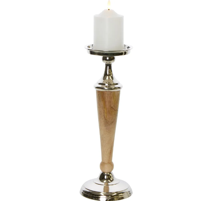 best-outdoor-furniture-Atlas Aluminium Wooden Candle Holder Small