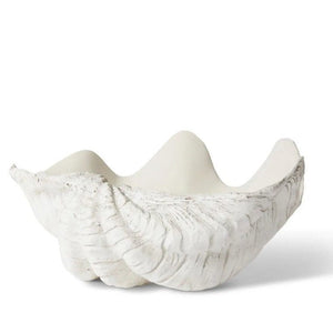 Clam Shell Sculpture - White 33 x 27 x 15cm - OFO Outdoor Furniture
