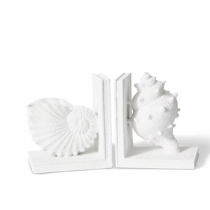 best-outdoor-furniture-Conch Shell Bookends Set/2 White