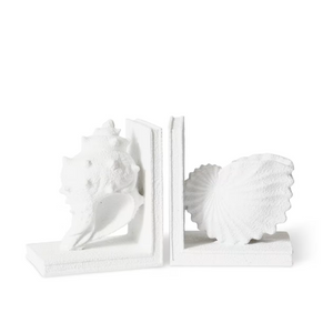 best-outdoor-furniture-Conch Shell Bookends Set/2 White