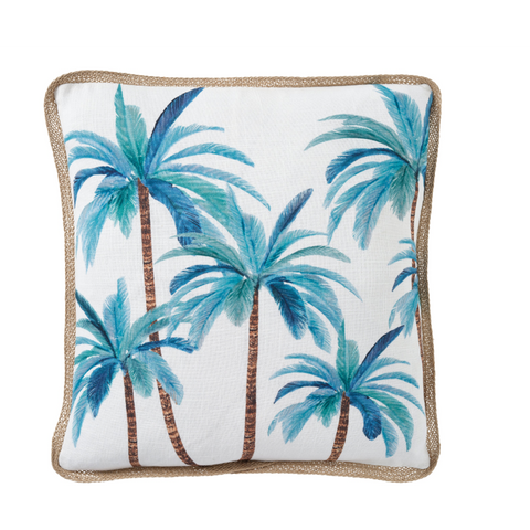 Palmy Blue Mirage - Indoor Cushion (50 x 50)