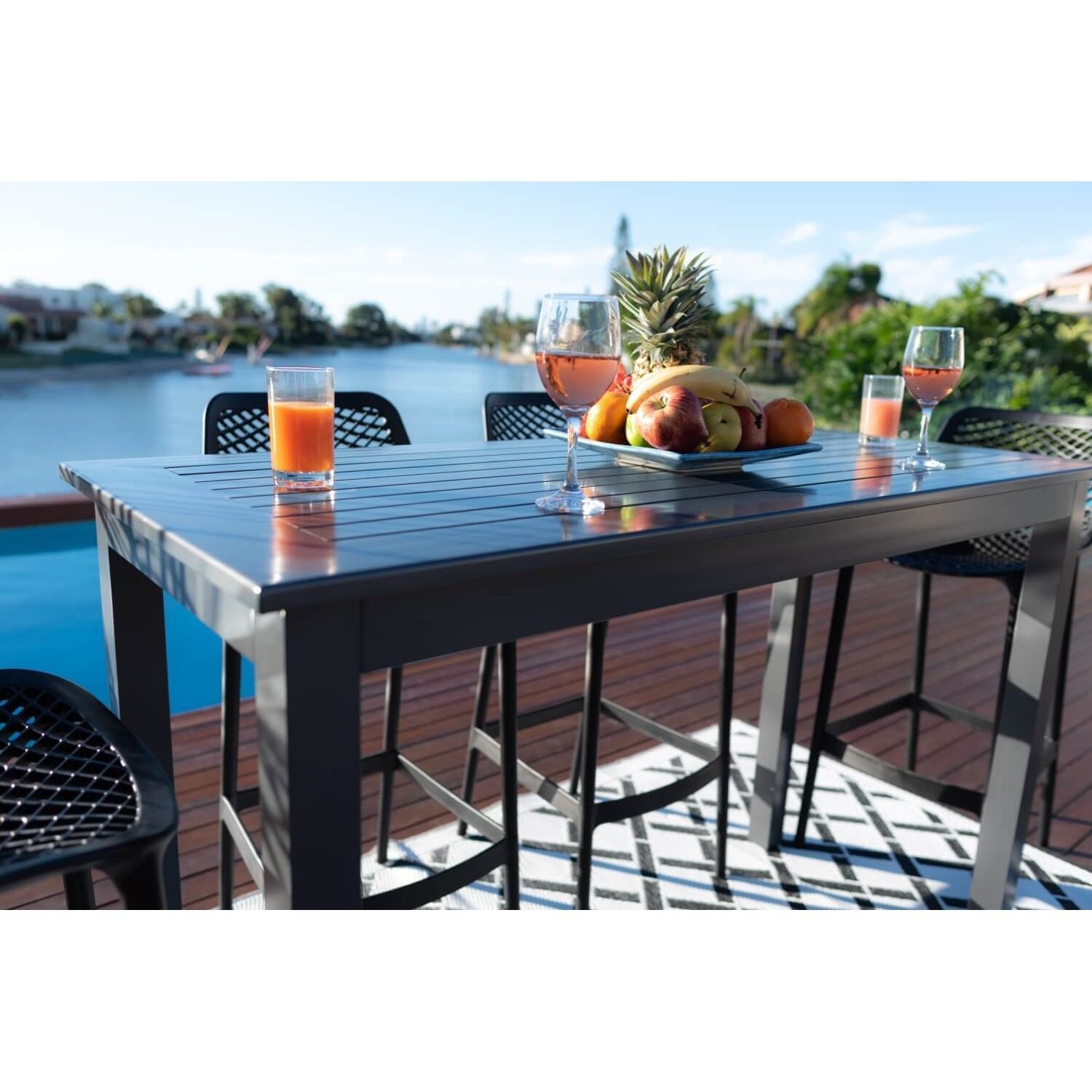 best-outdoor-furniture-Air 75 - 5pce Alum Slat Bar - Outdoor Bar Set