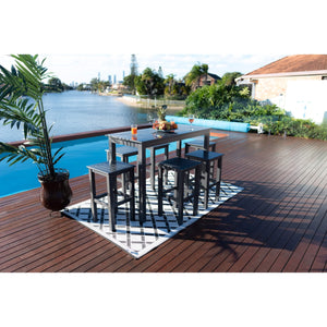 best-outdoor-furniture-Alum Slat Bar 7pce - Outdoor Bar Set