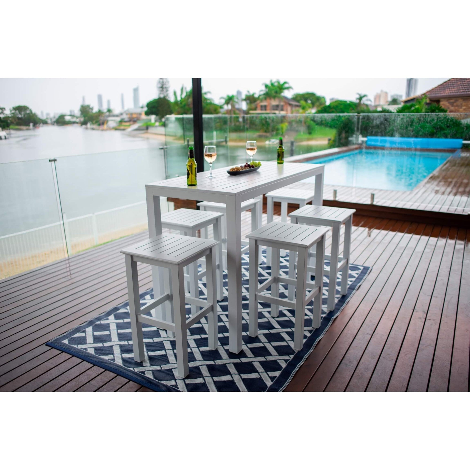 best-outdoor-furniture-Alum Slat Bar - 7pce - Outdoor Bar Set F