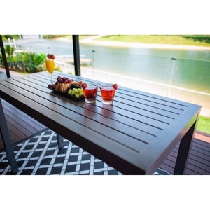 best-outdoor-furniture-Alum Slat BAR Table - Outdoor Bar Table (150x65x101) F