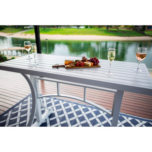 best-outdoor-furniture-Bergen Slat Moon BAR Table - Outdoor Bar Table (150x65x101H) WHITE