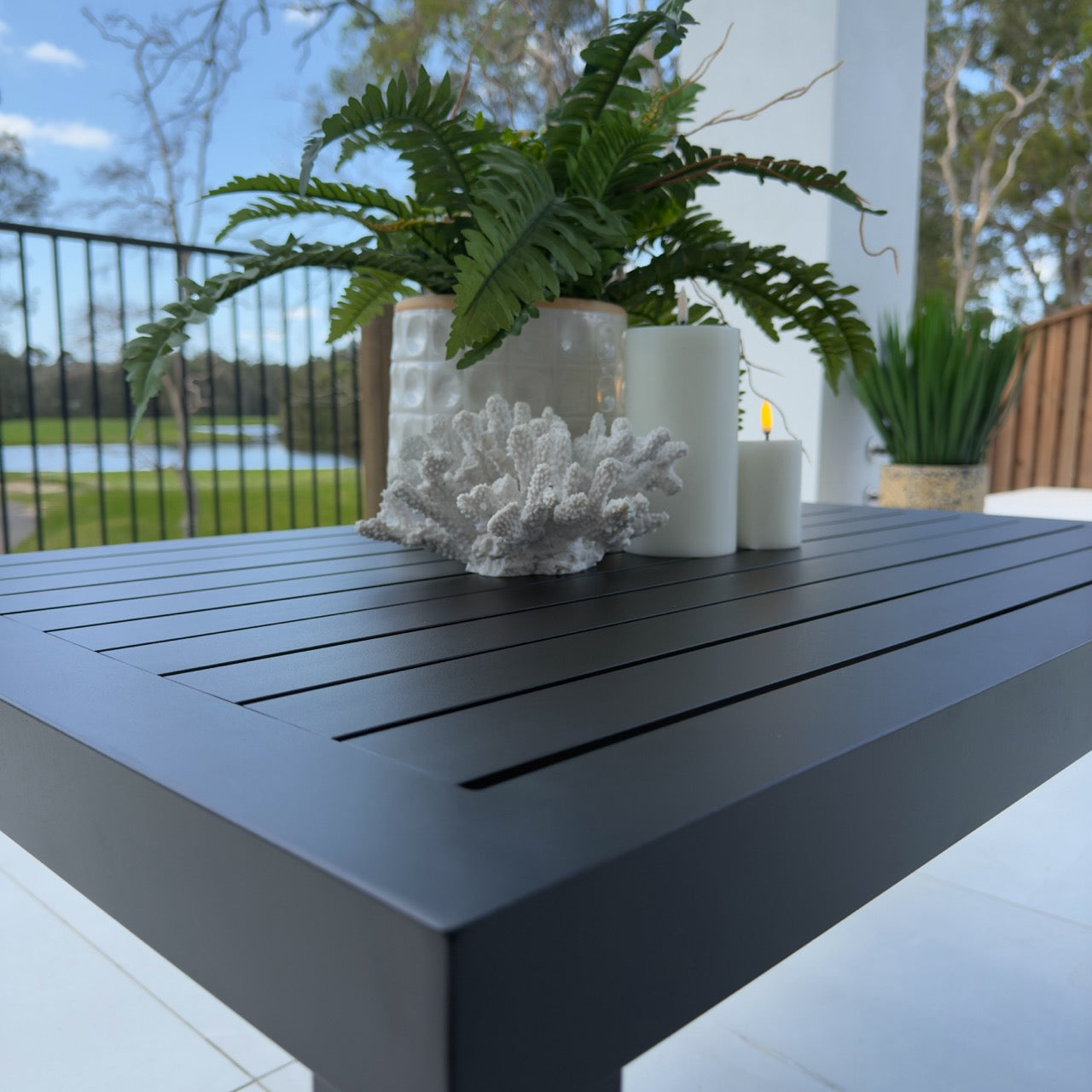 best-outdoor-furniture-Slat - Black Outdoor Coffee Table