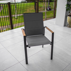 best-outdoor-furniture-Margot Teak Chair - Outdoor Chair Gunmetal/Grey