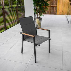 best-outdoor-furniture-Margot Teak Chair - Outdoor Chair Gunmetal/Grey