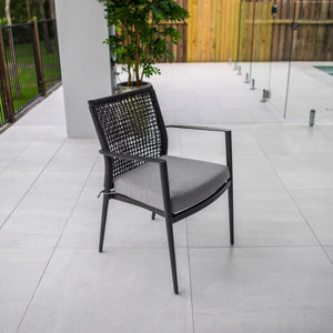 best-outdoor-furniture-Vienna Rope Chair - Outdoor Chair Gunmetal/Charcoal