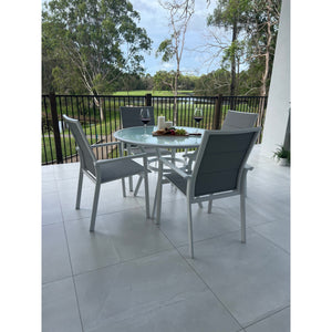 best-outdoor-furniture-Margot - Coventry 105cm - 5pce Outdoor Dining Set White/Grey