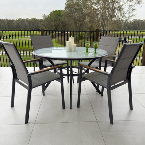 Margot Teak Coventry - 5pce (120x120) - Outdoor Dining Set