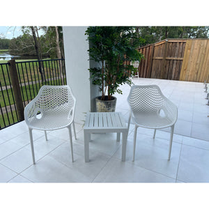 best-outdoor-furniture-Roma XL - Slat Side - 3pce Outdoor Chat Set White