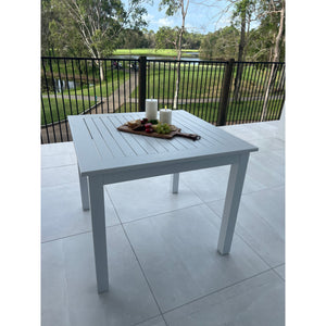 best-outdoor-furniture-Aluminium Slat - Outdoor Table (90x90cm) WHITE