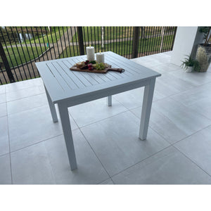 best-outdoor-furniture-Aluminium Slat - Outdoor Table (90x90cm) WHITE