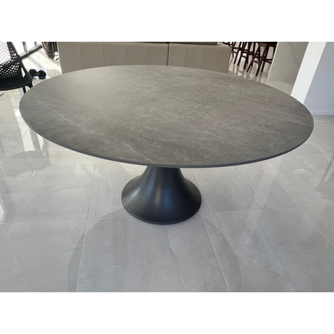 Nice Round Sinterstone Table 150cm Blk Frame