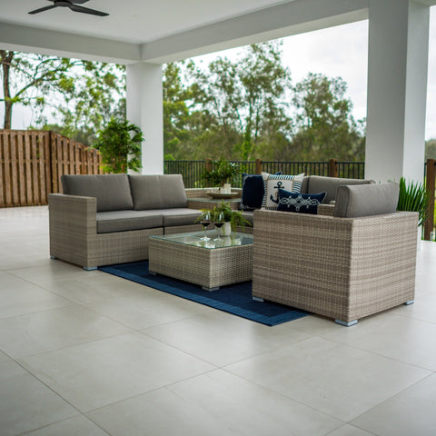 Cuban Modular - 7pce - Bone Outdoor Lounge Setting