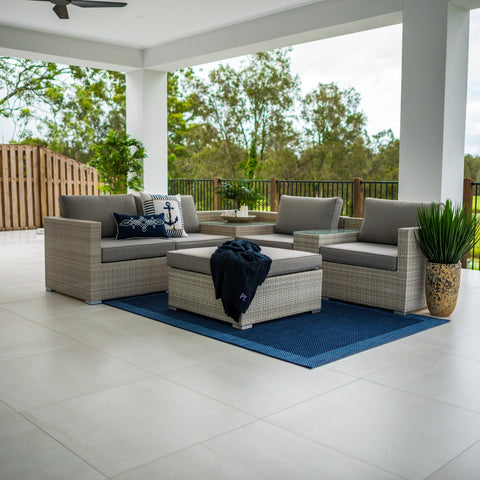 Cuban Modular - 7pce - Bone Outdoor Lounge Setting