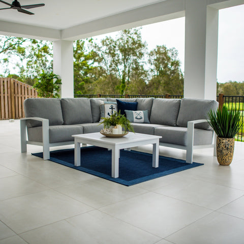 Tahoe Modular - 4pce - White/Grey Outdoor Lounge Setting