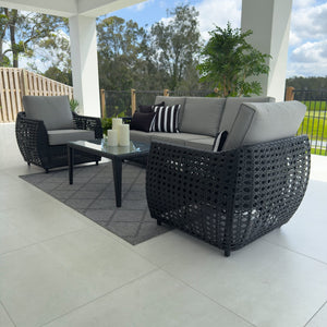 best-outdoor-furniture-Voyage 3 - 4pce - Black/Grey Outdoor Lounge Setting