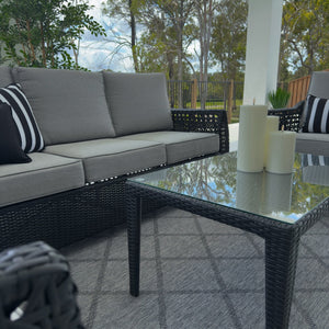 best-outdoor-furniture-Voyage 3 - 4pce - Black/Grey Outdoor Lounge Setting