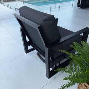 best-outdoor-furniture-Taylah Swivel Single Sofa - Black/Canvas Coal Outdoor Lounge