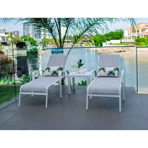 Leona Slat - 3pce - Outdoor Sun Lounge