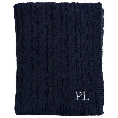 Throw - Paloma Cable Knit Navy (130 x 170cm) - OFO Outdoor